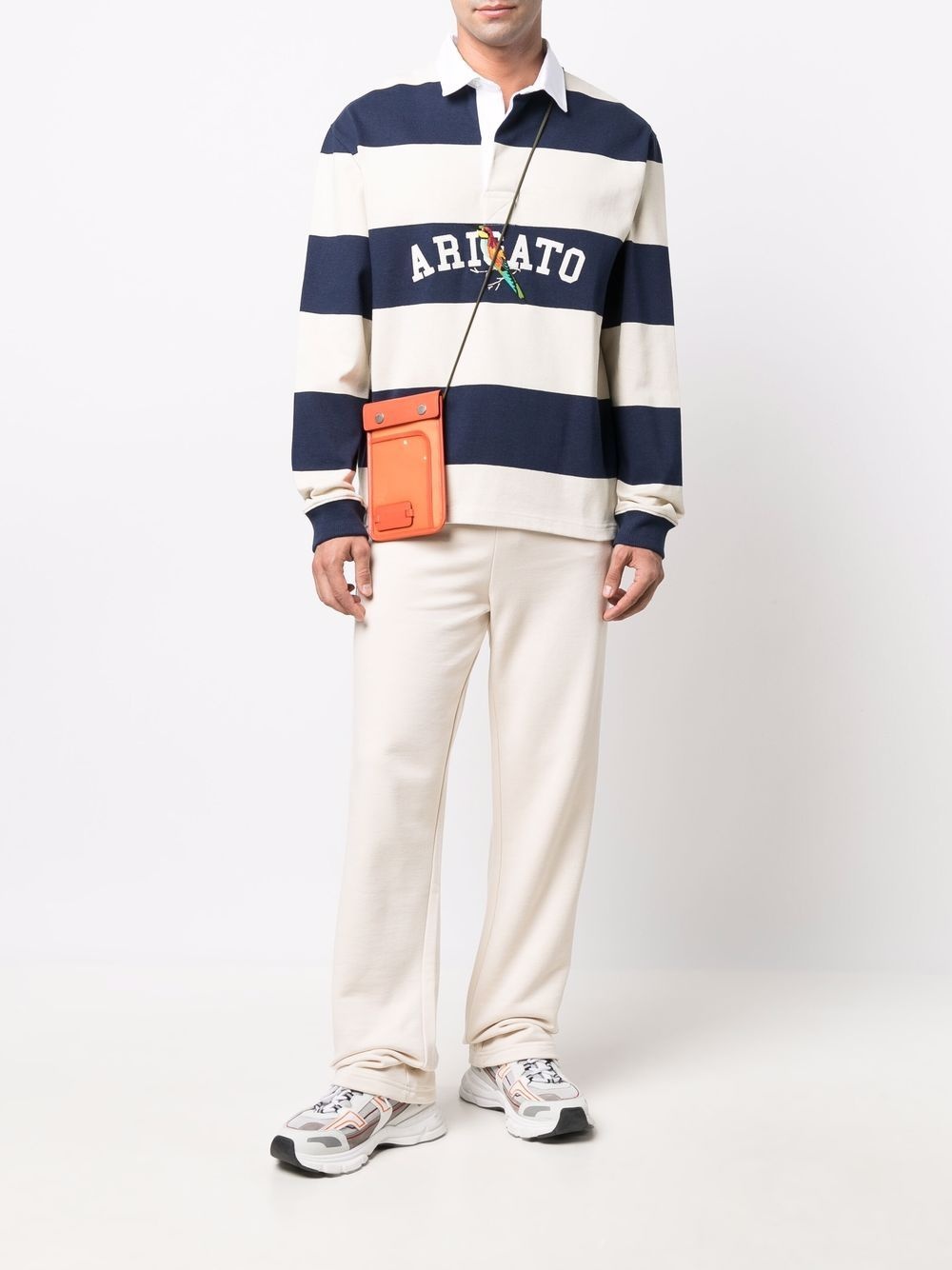 striped logo-embroidered rugby shirt - 2