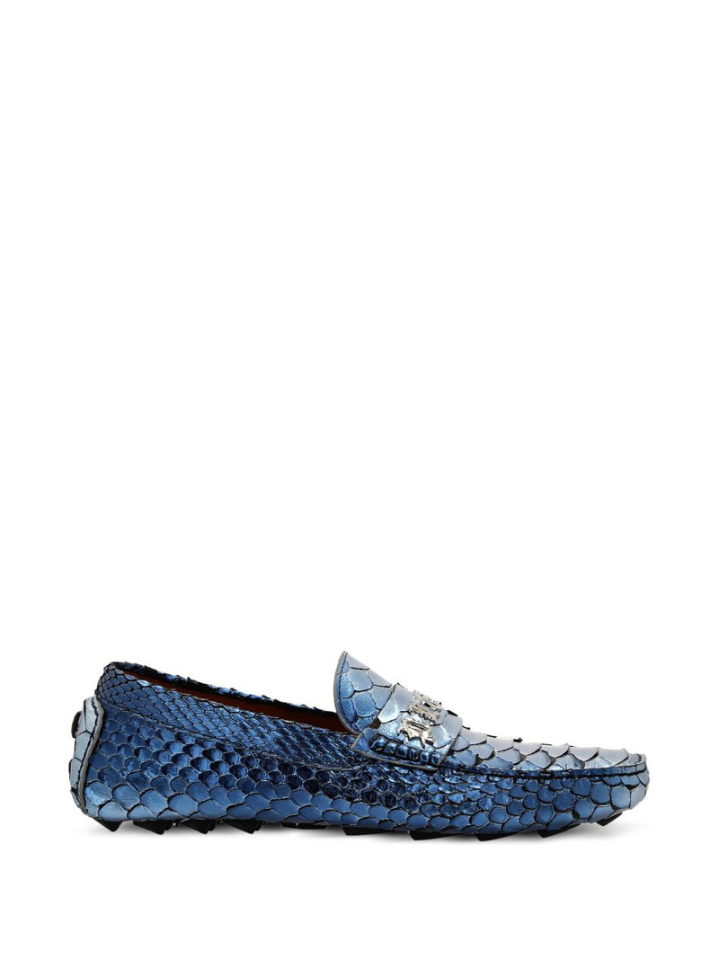 metallic python-leather loafers 1