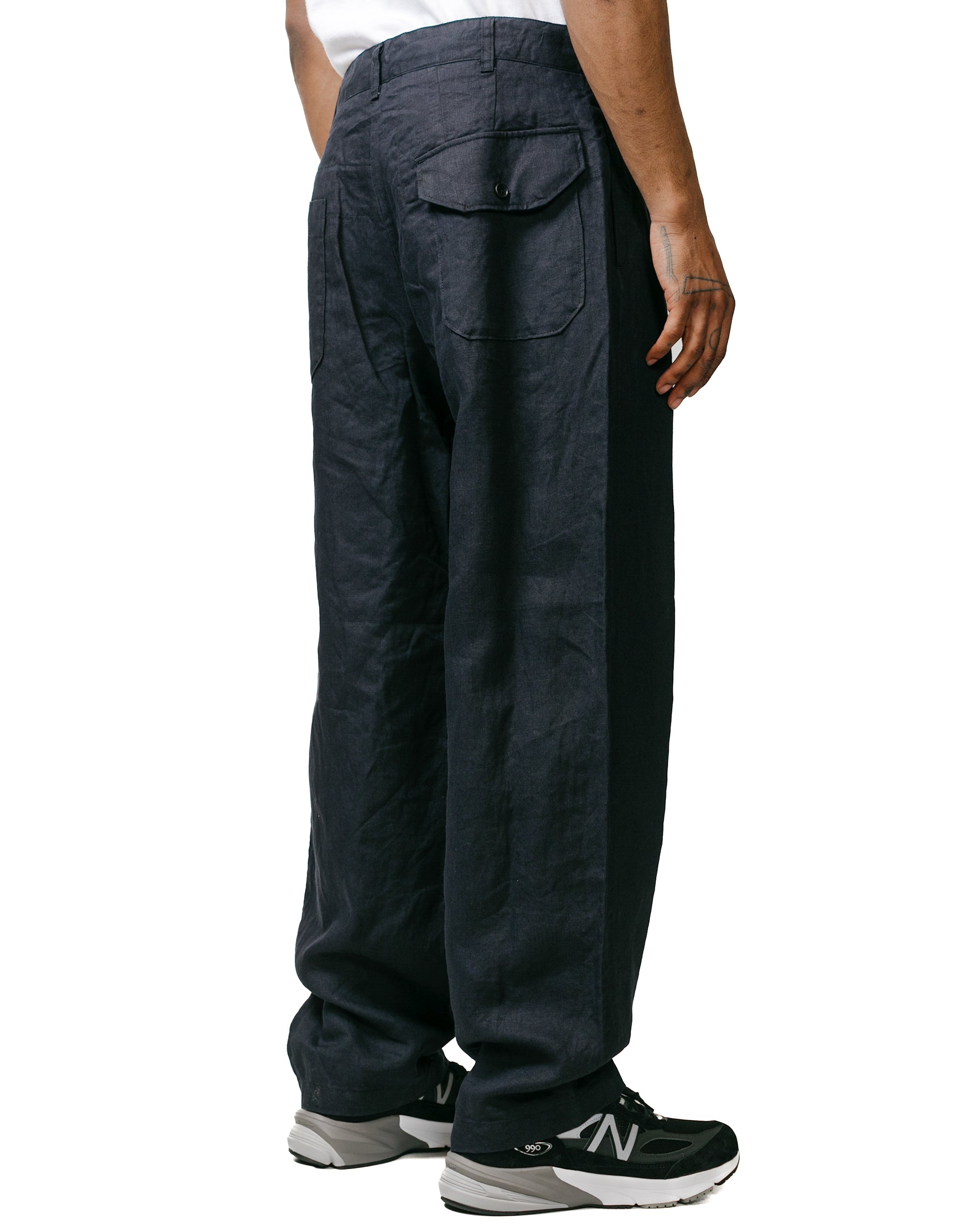 Carlyle Pant Navy Linen Twill - 3