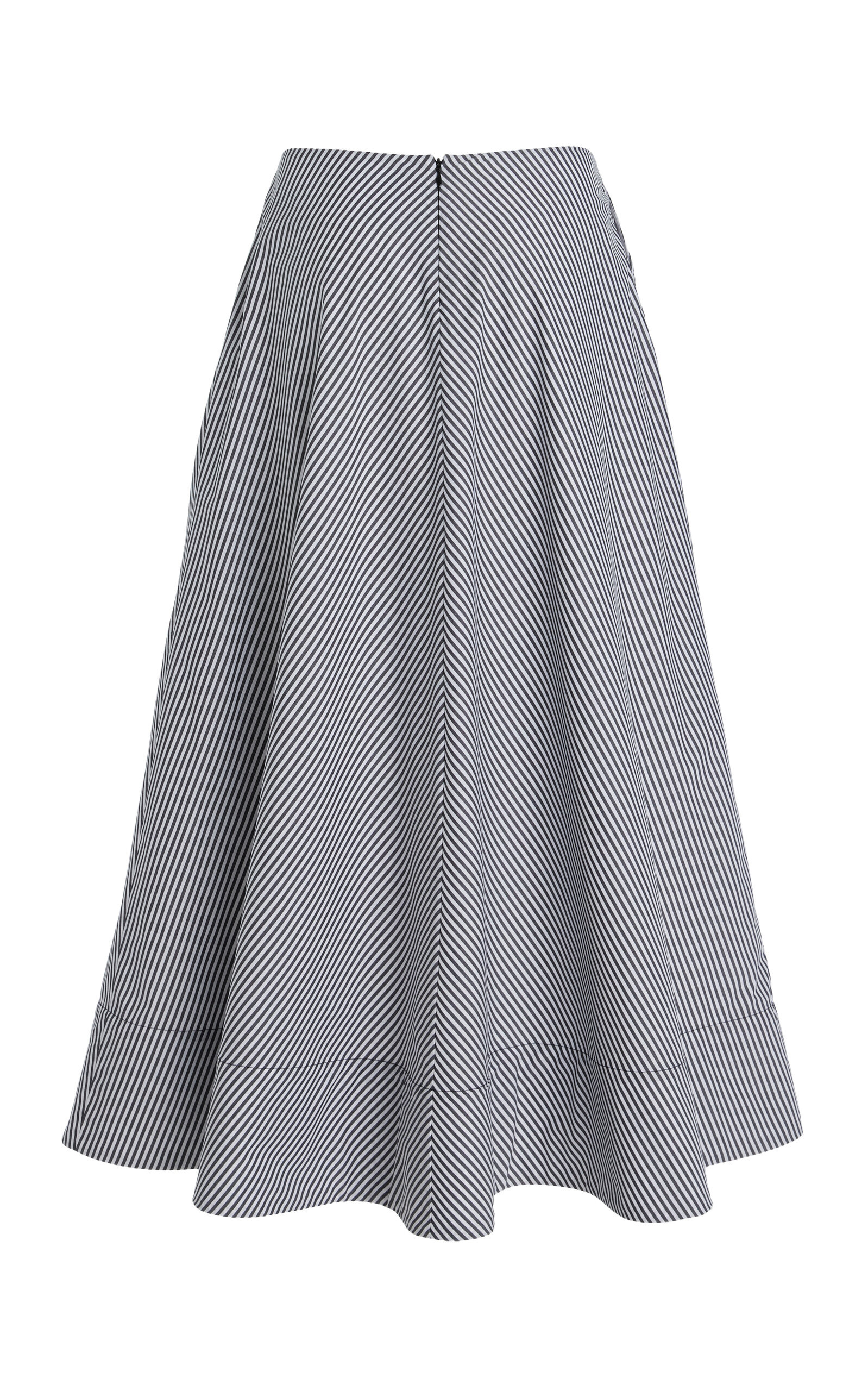 The Knox Low-Rise Pima Cotton Midi Skirt black/white - 5
