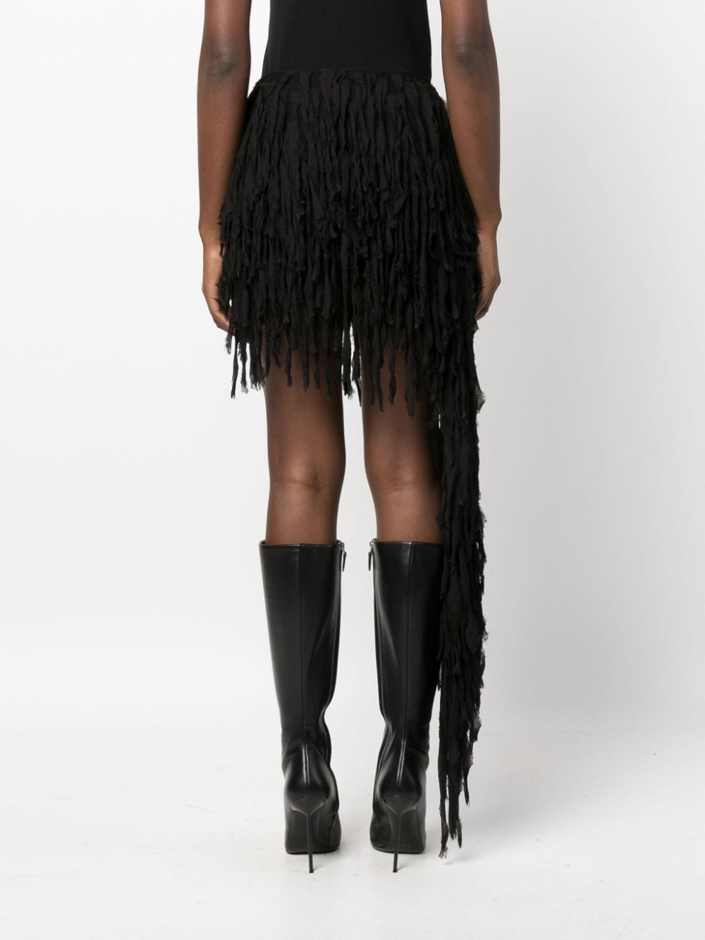 fringed asymmetric miniskirt - 4