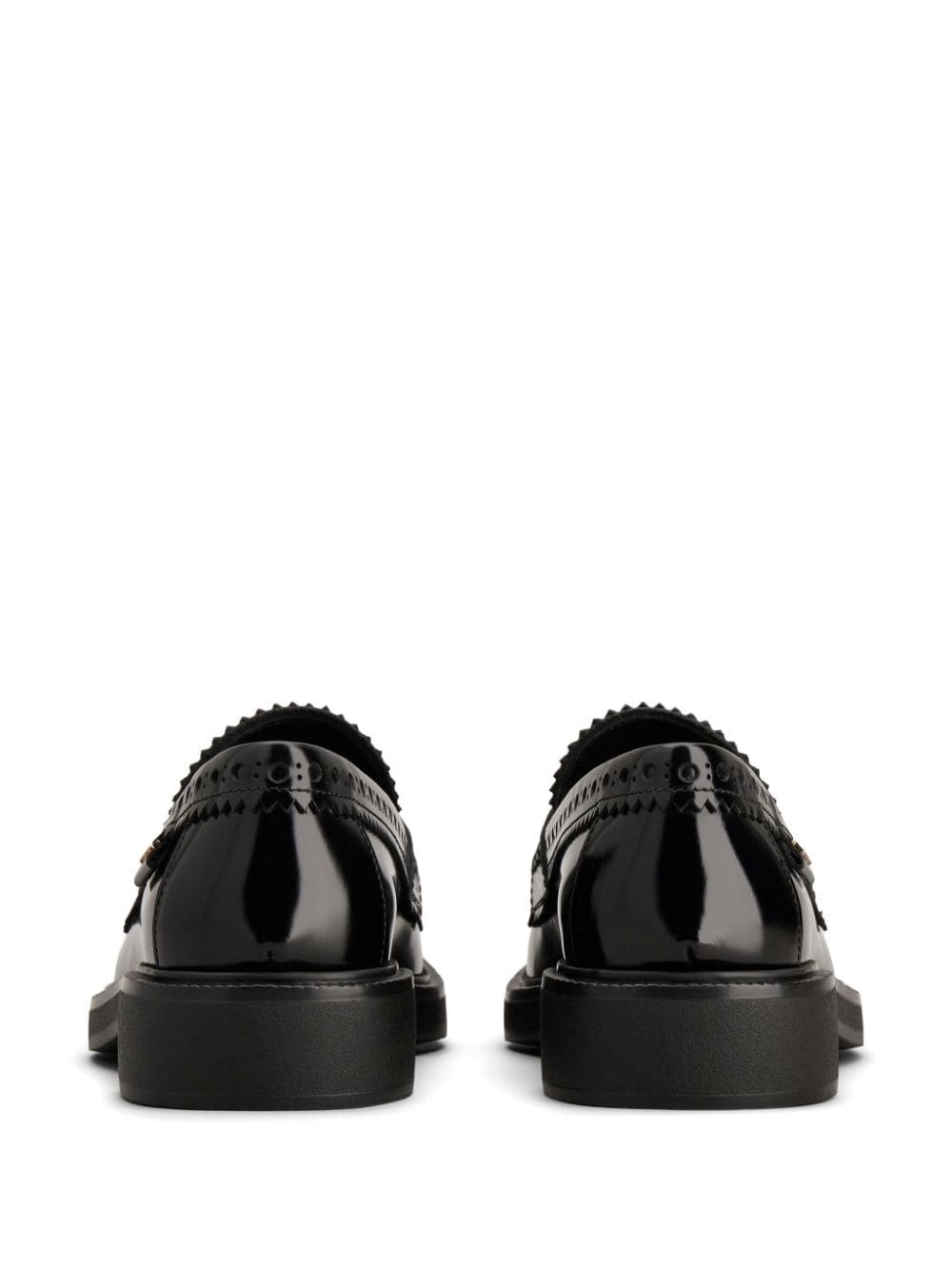 brogue-trim leather loafers - 3