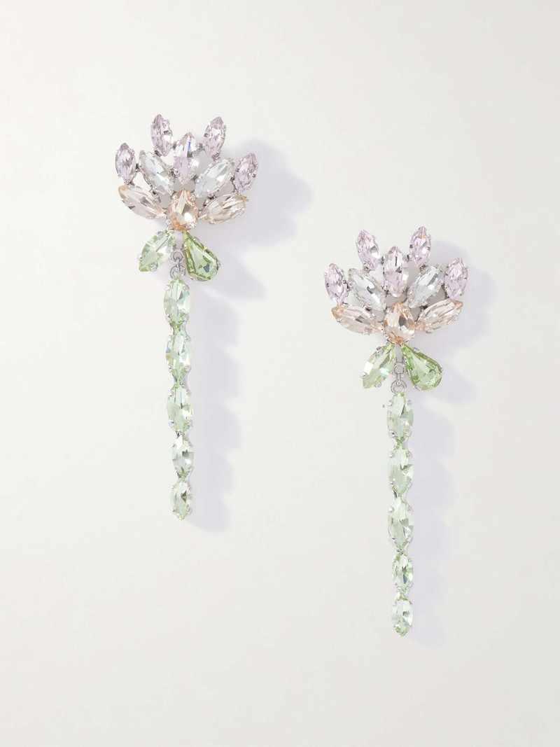 Carnation silver-tone crystal earrings Silver 1