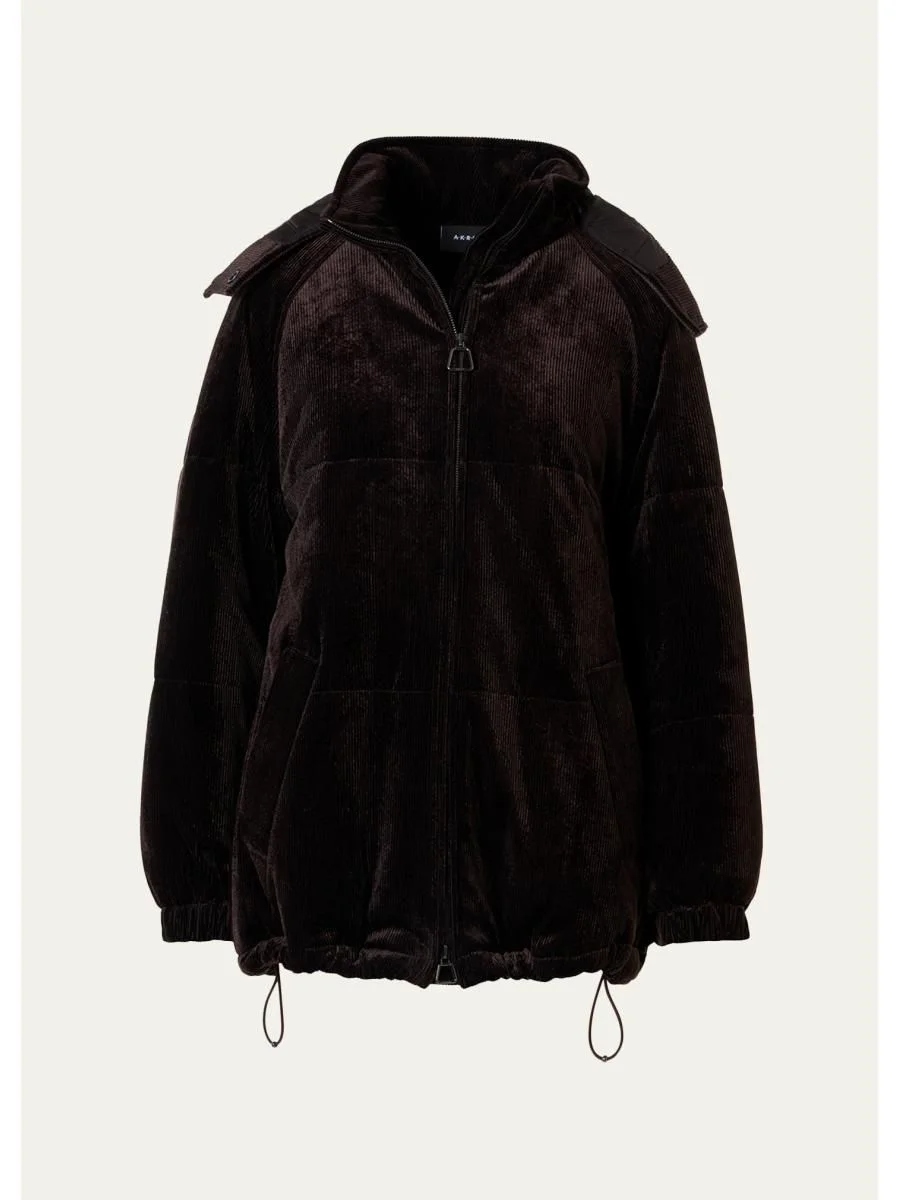 Wednesday Corduroy Oversized Parka Jacket With Detachable Hood - 1