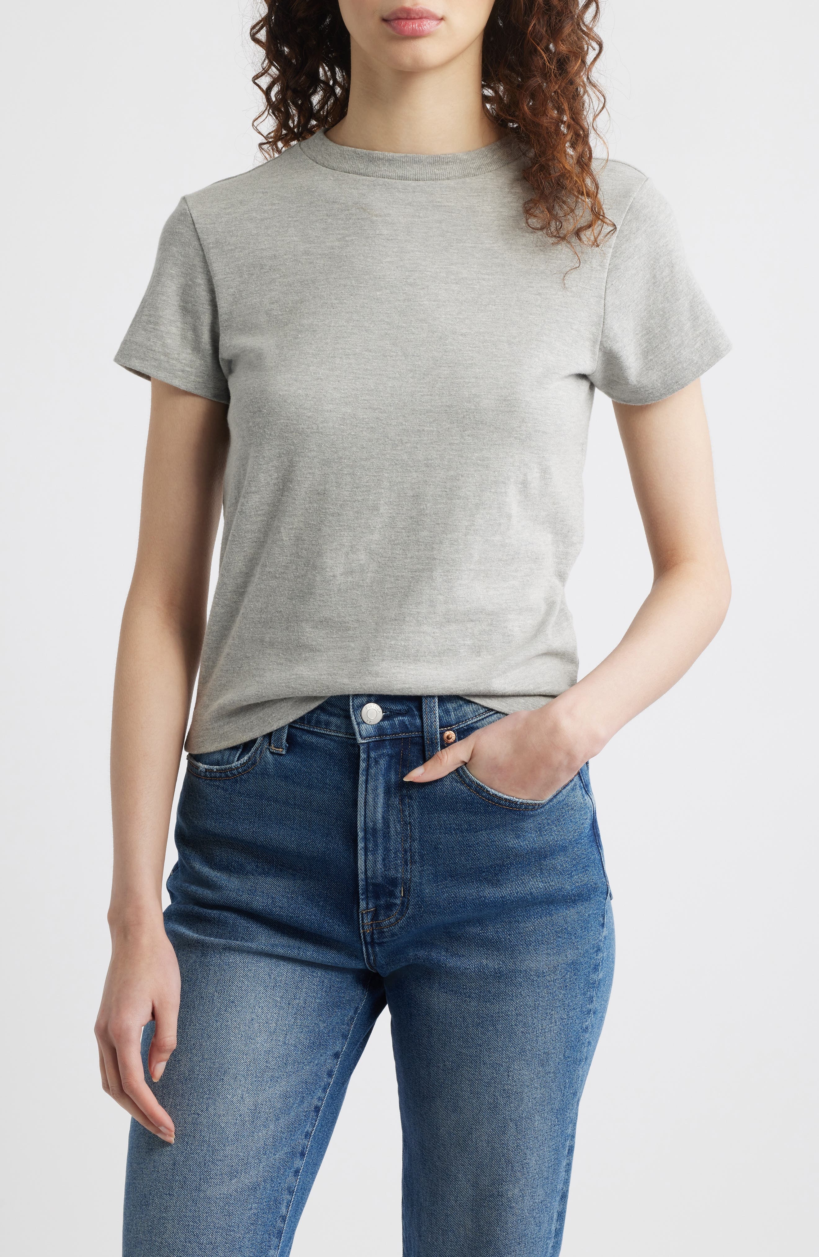 Re/Done Classic Crewneck T-Shirt in Heather Grey at Nordstrom - 2