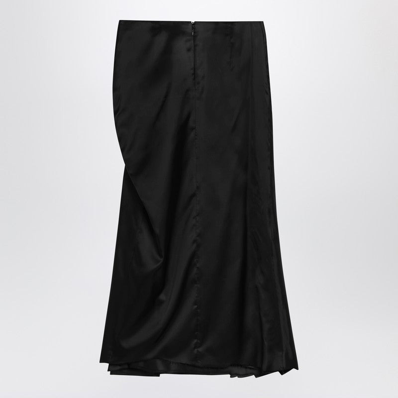 Balenciaga Draped Black Skirt In Cupro Twill Women - 2