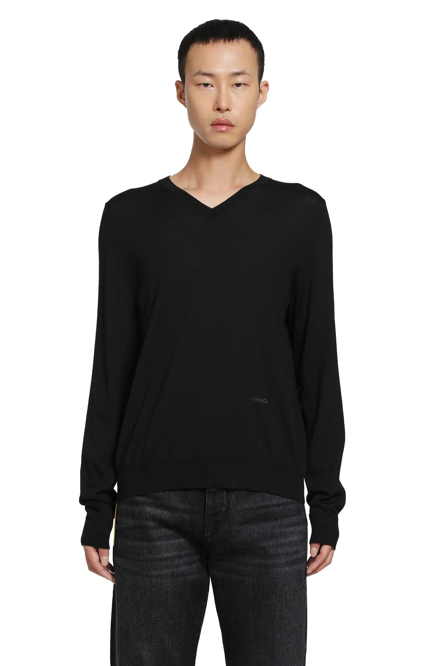 Wool V-neck Sweater - 1