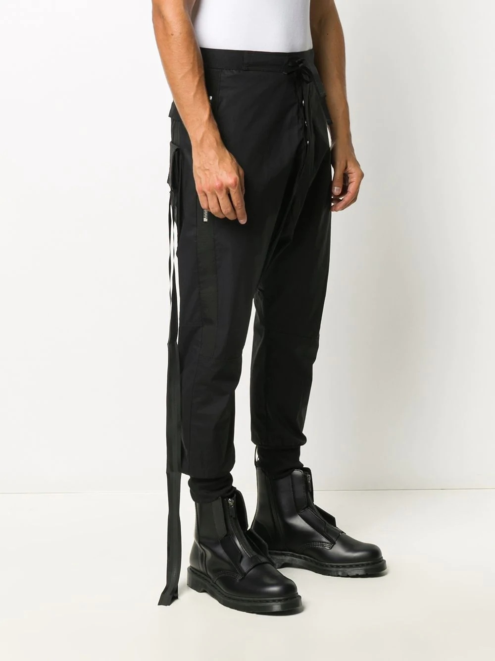 drop-crotch cropped trousers - 3