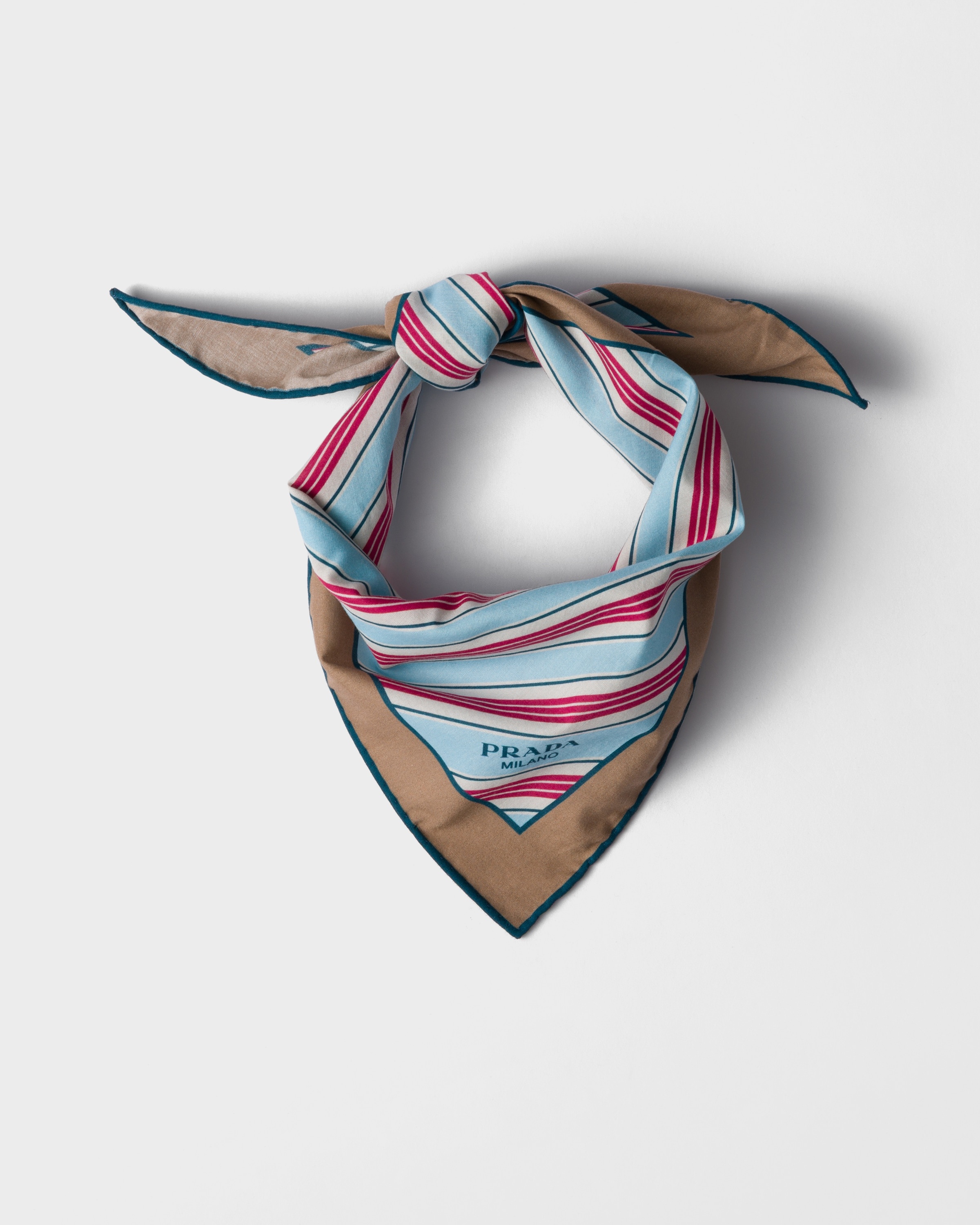 Printed cotton twill scarf - 1