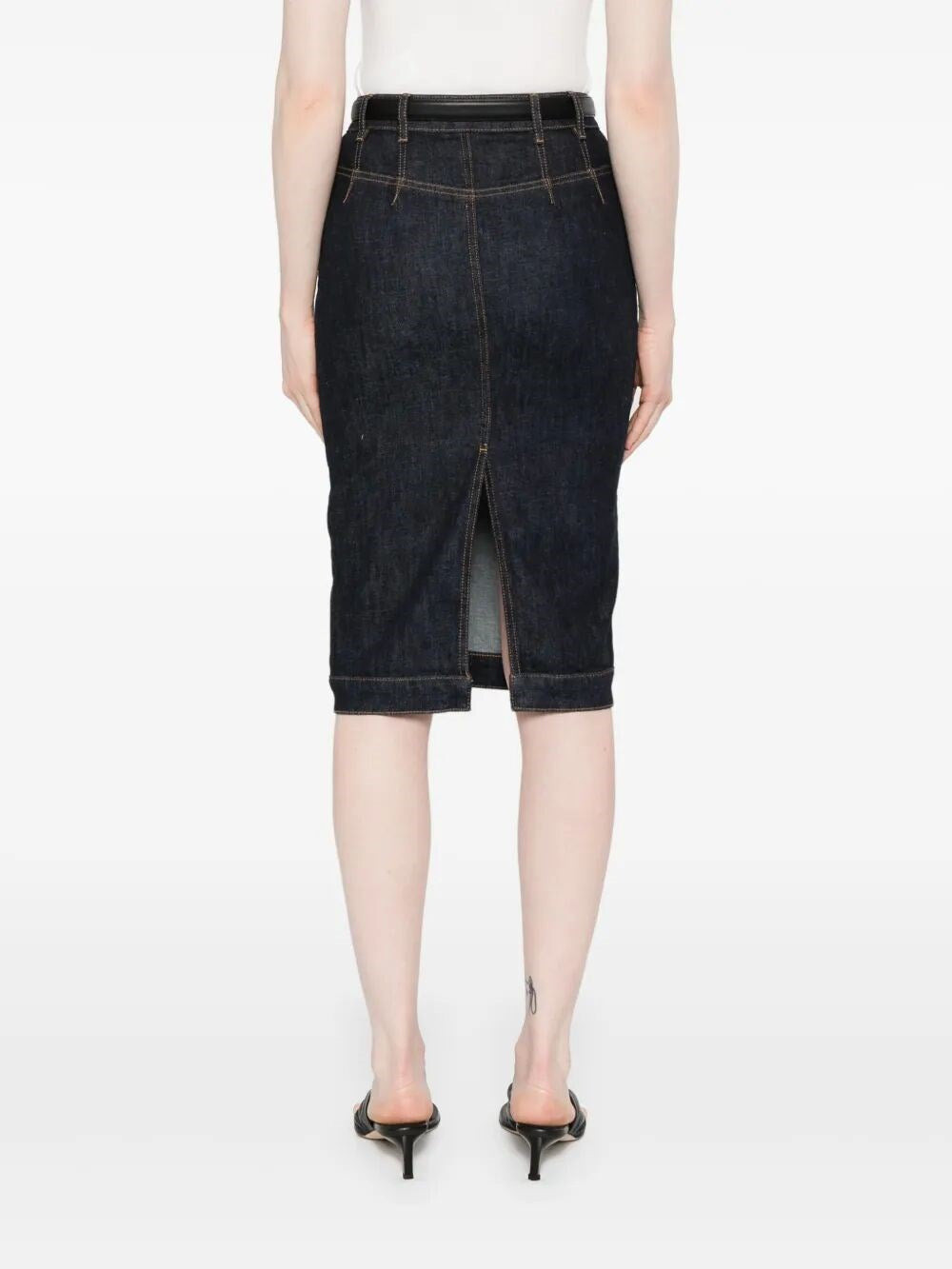 Self-Portrait Women Denim Midi Skirt - 5