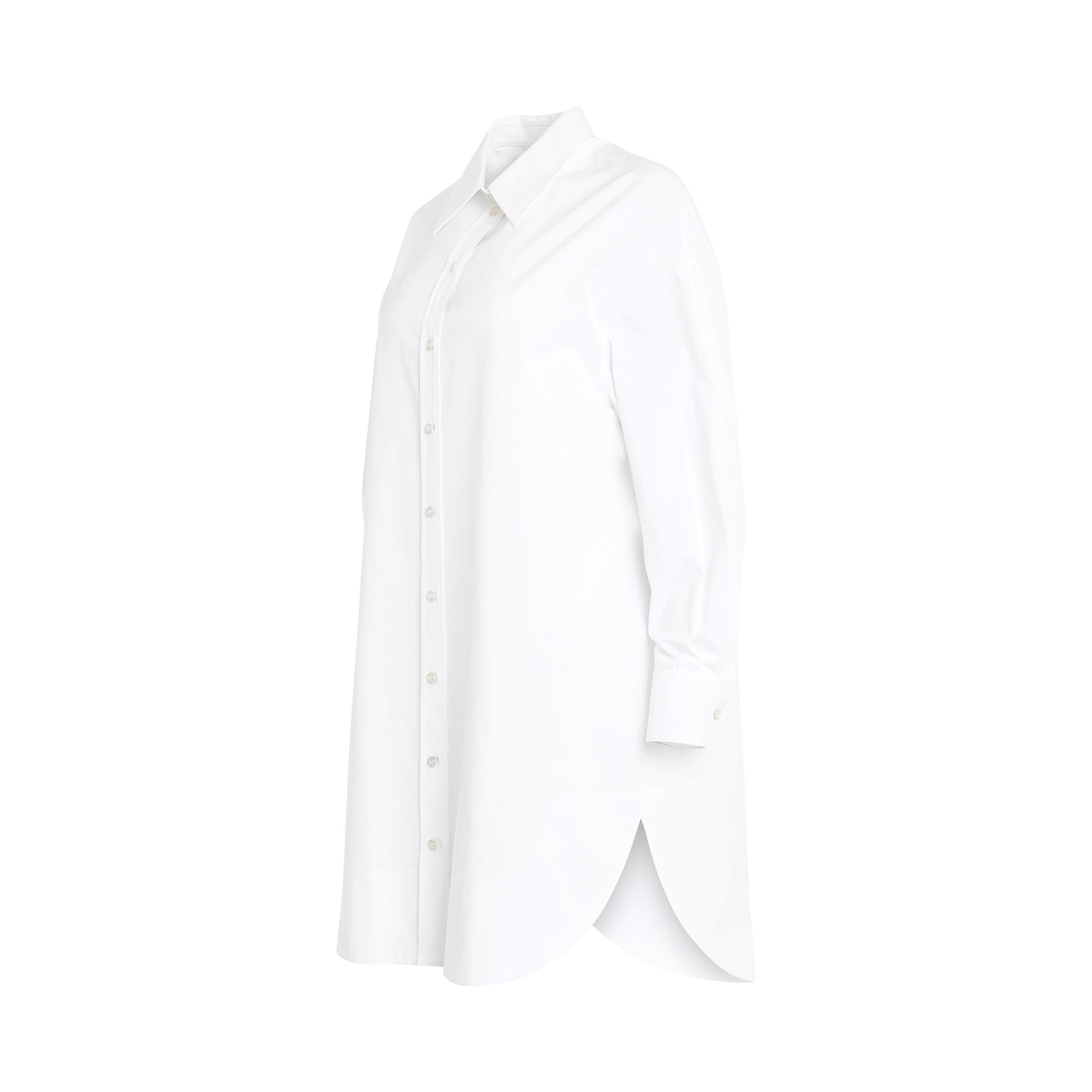 Mini Shirt Dress in White - 2