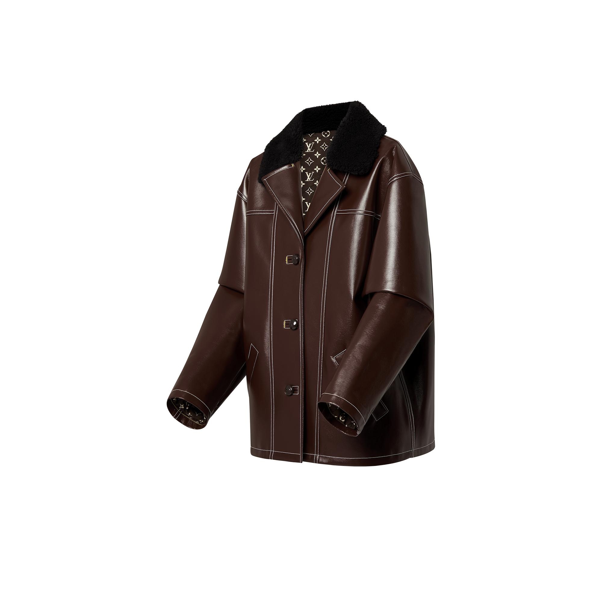 Fuzzy Collar Faux Fur Coat - 2
