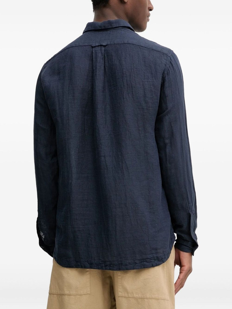 BARENA Venezia textured half-button shirt outlook