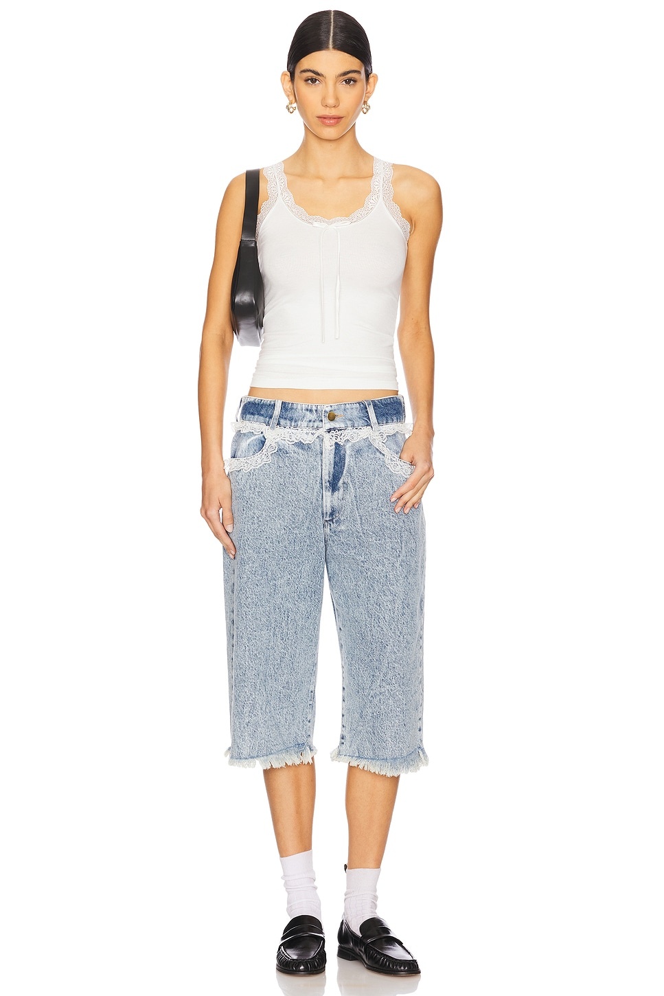 Sid Lace Trim Long Shorts - 5