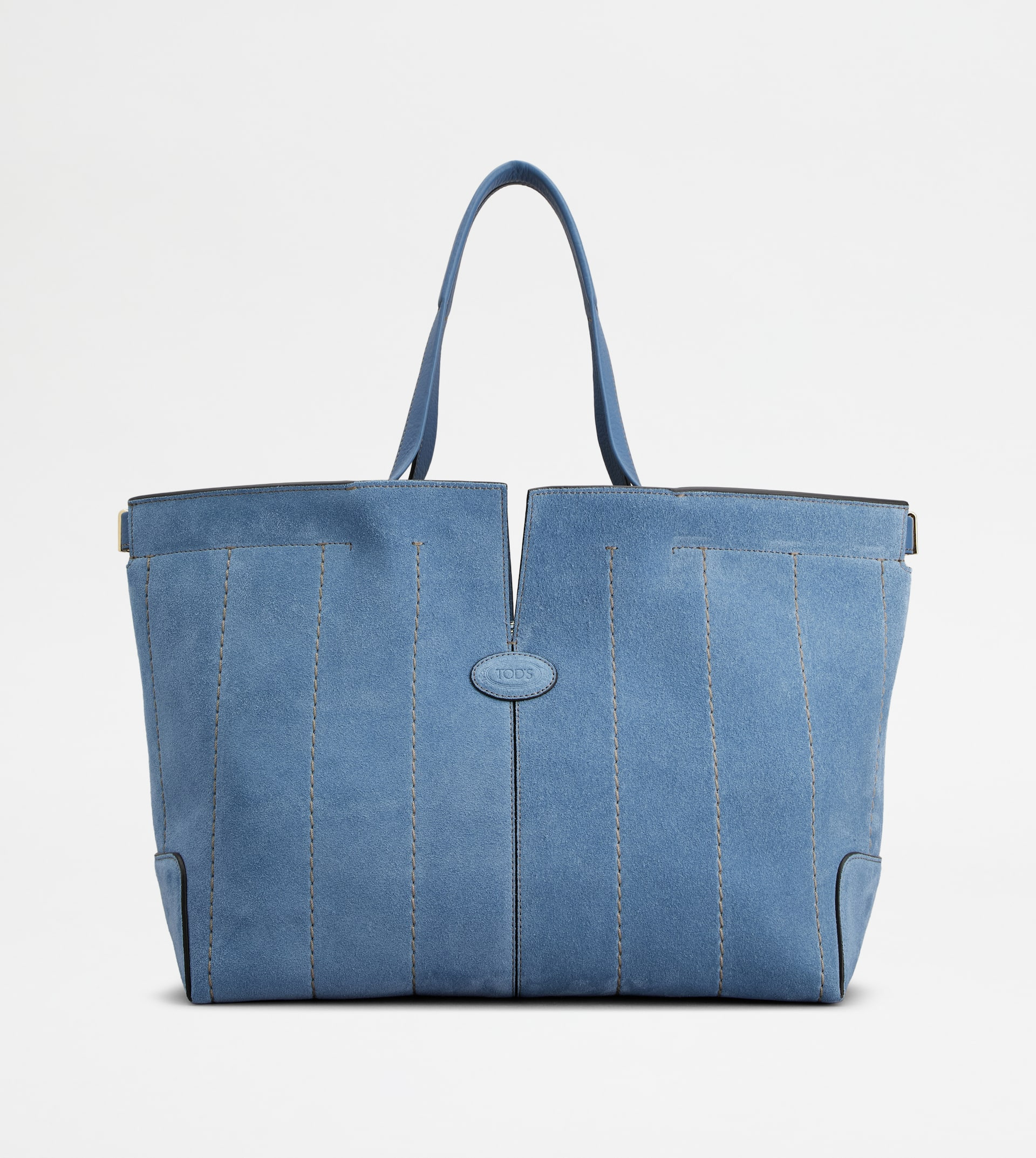 TOD'S DI BAG FOLIO IN SUEDE MEDIUM-SMALL - BLUE - 1