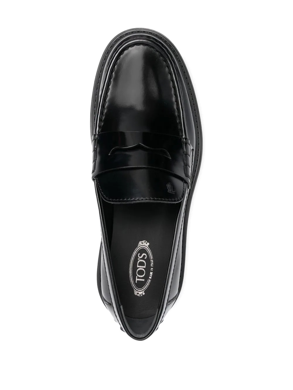penny-slot leather loafers - 4
