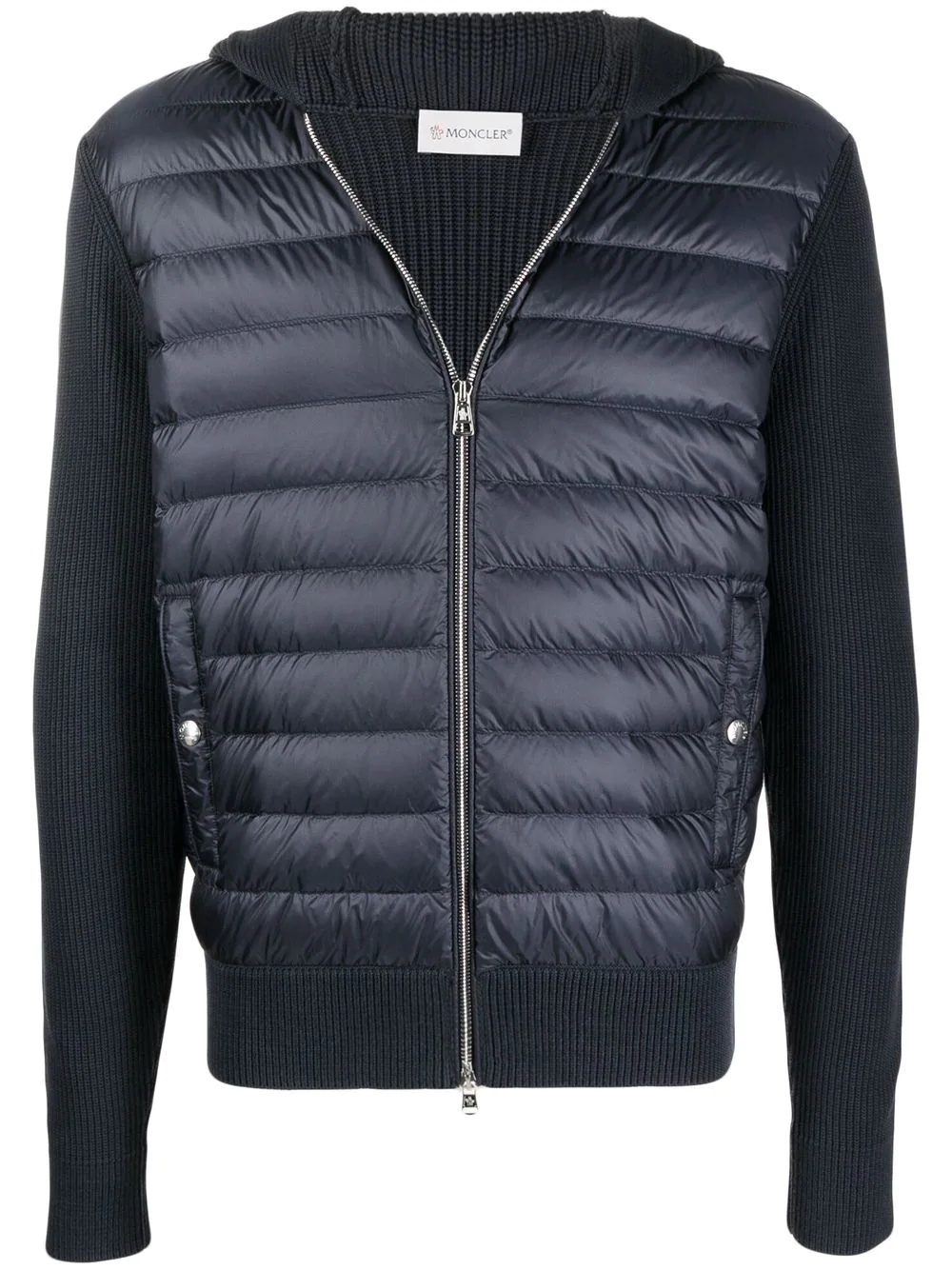 padded-panel ribbed jacket - 1