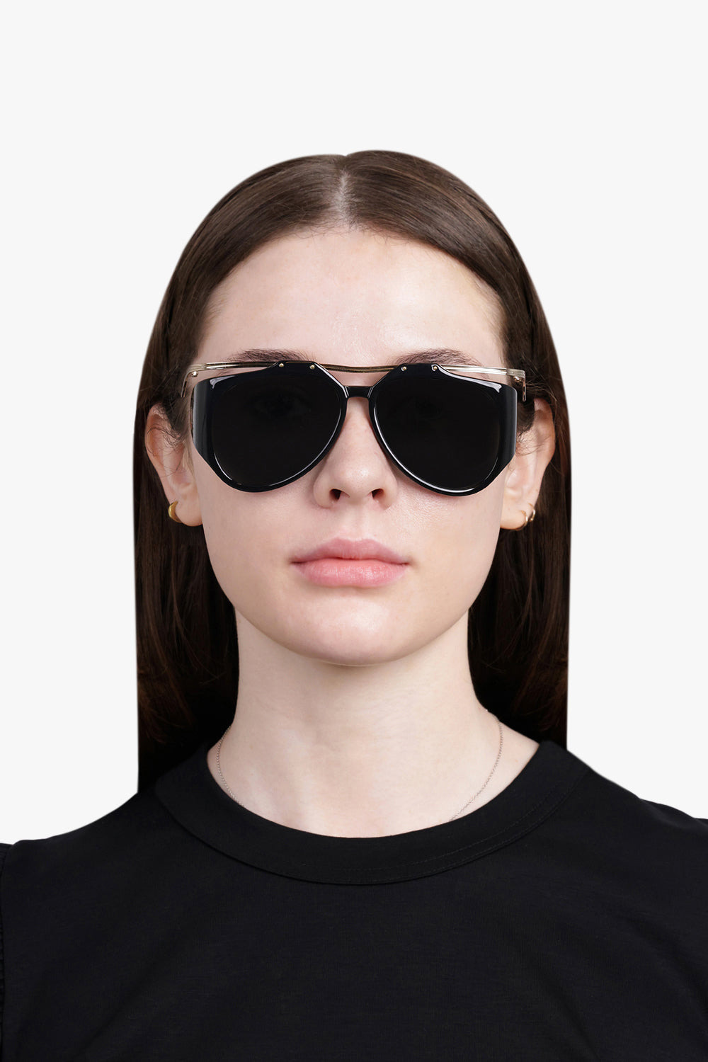 SL M137/F AMELIA OVERSIZE SUNGLASSES | BLACK/GOLD - 4