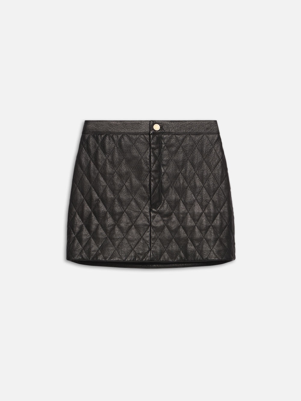 Quilted Leather Skirt in Black - 1