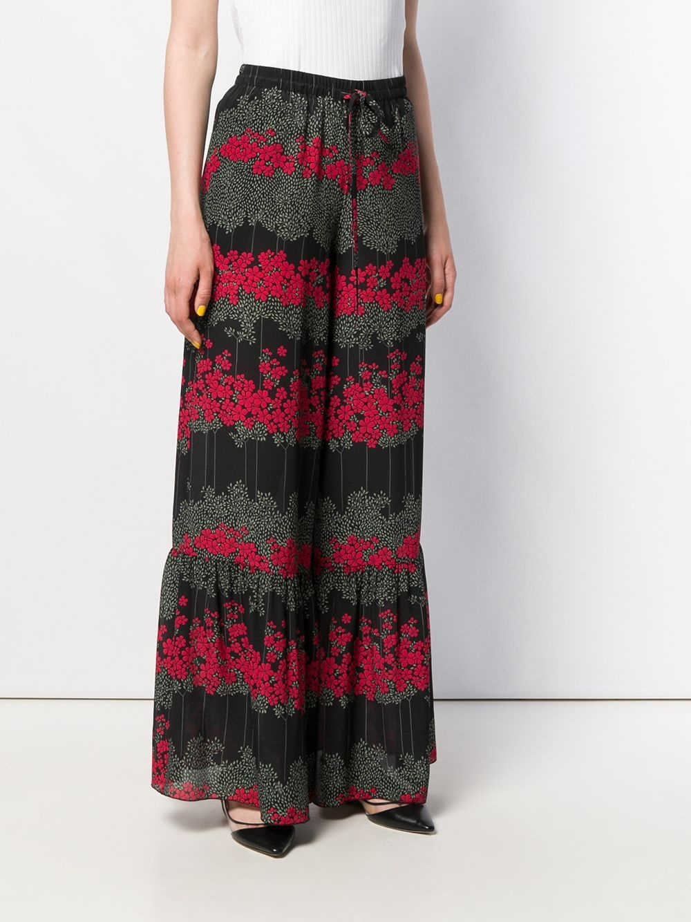 floral flared trousers - 3