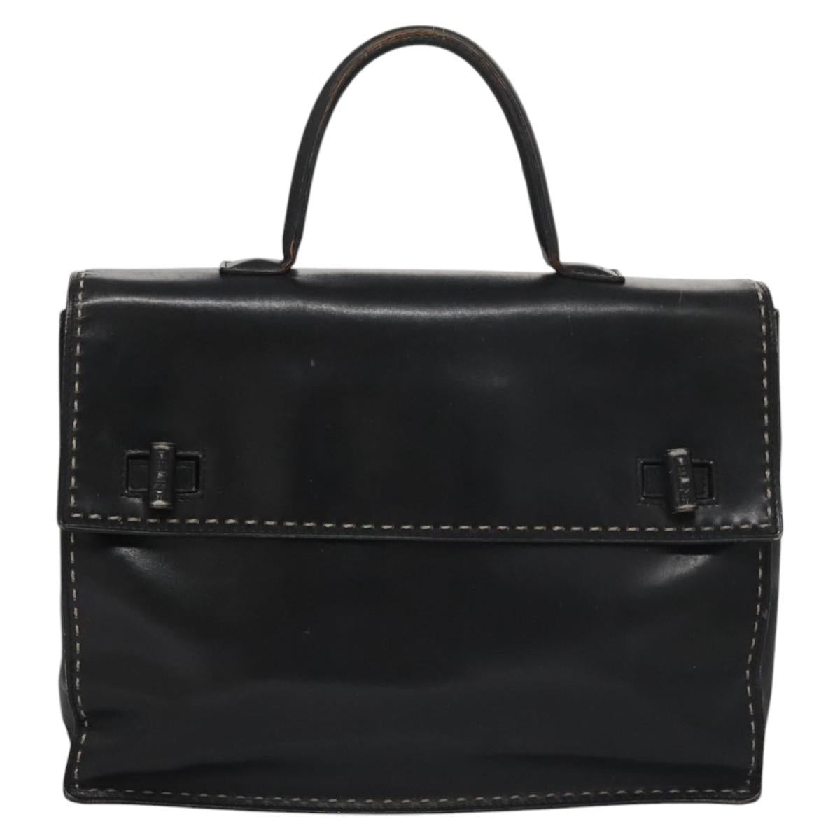 CELINE Hand Bag Leather Black - 13