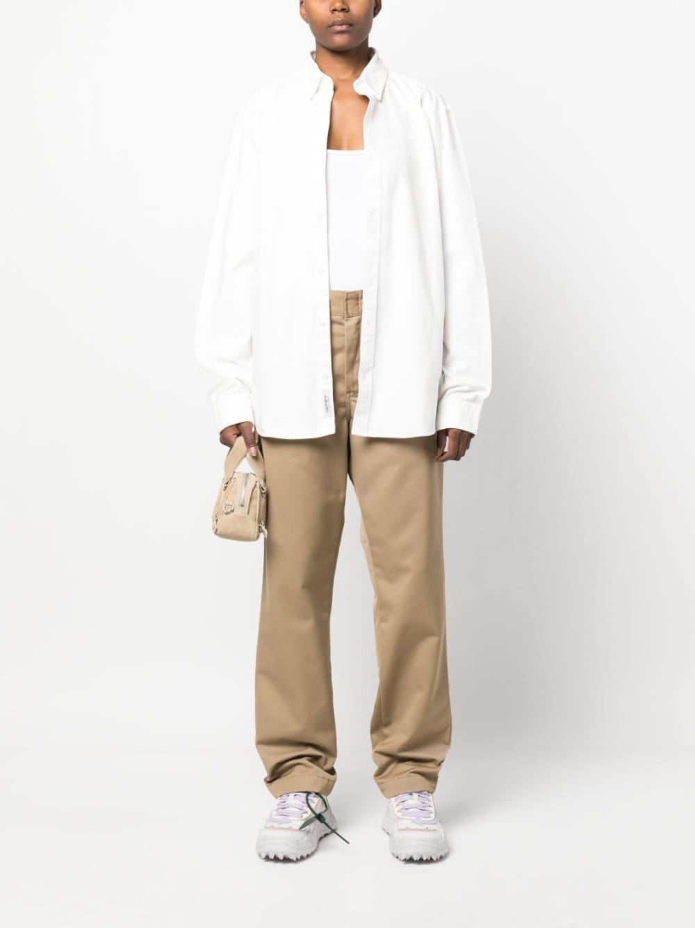 plain button-down fastening shirt - 2