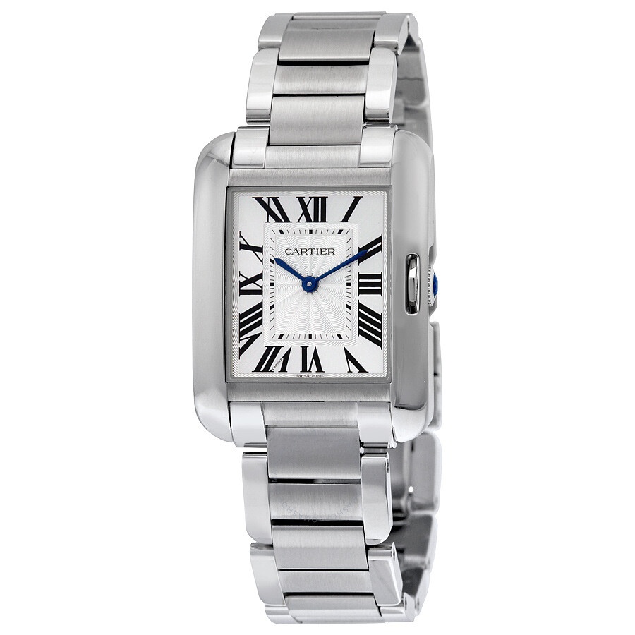 Pre-owned Cartier Tank Anglaise Silver Dial Ladies Watch W5310044 - 1