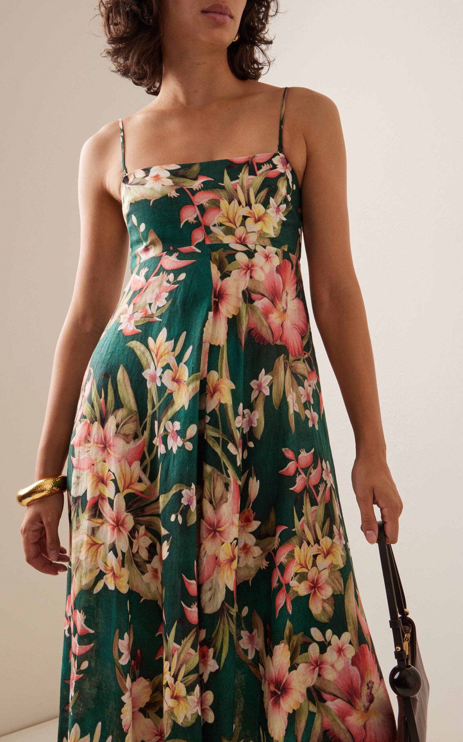 Lexi Floral-Printed Linen Midi Dress green - 2