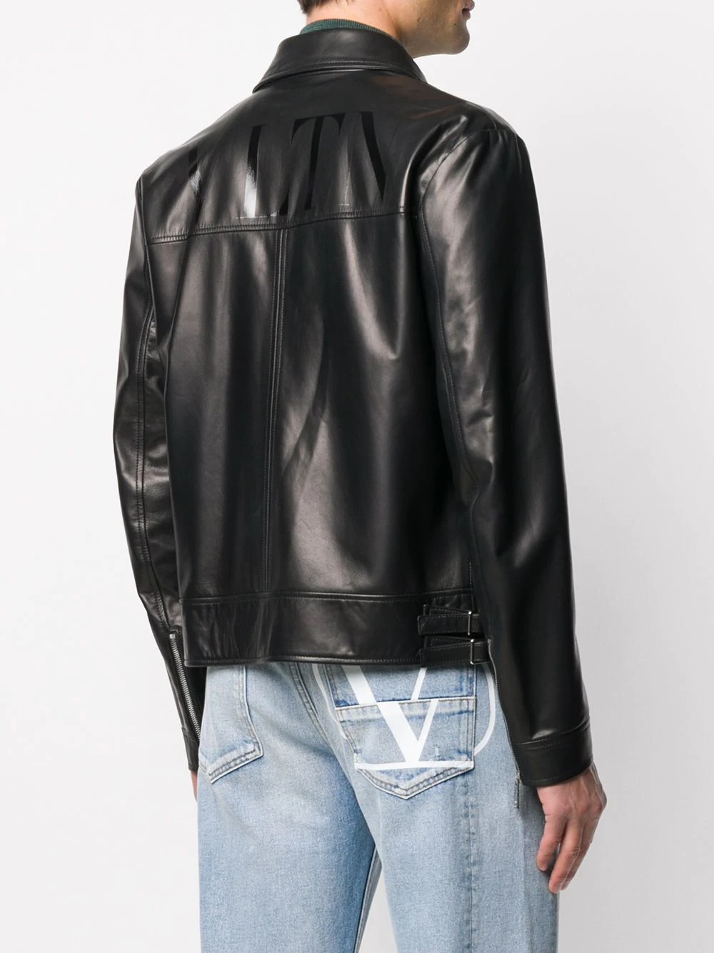 VLTN cropped biker jacket - 4