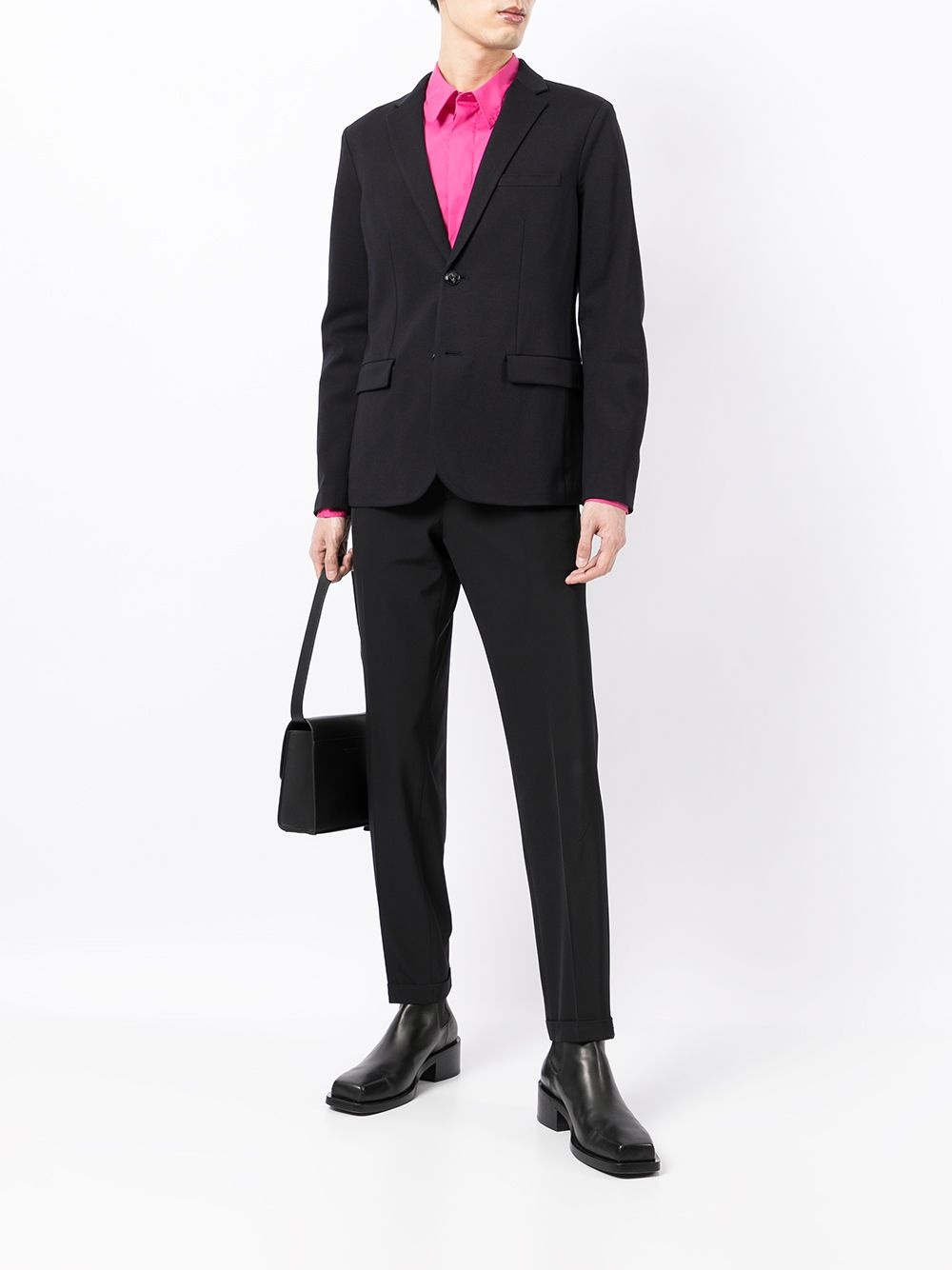 single-breasted long-sleeved blazer - 2