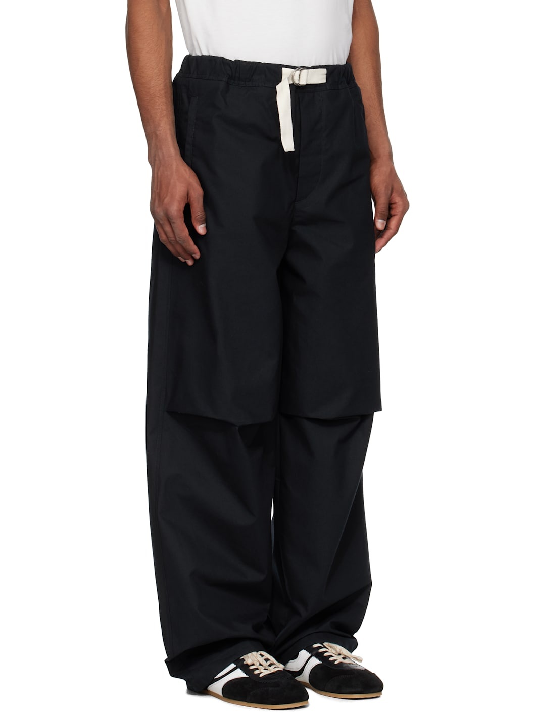 Navy Belted Trousers - 2
