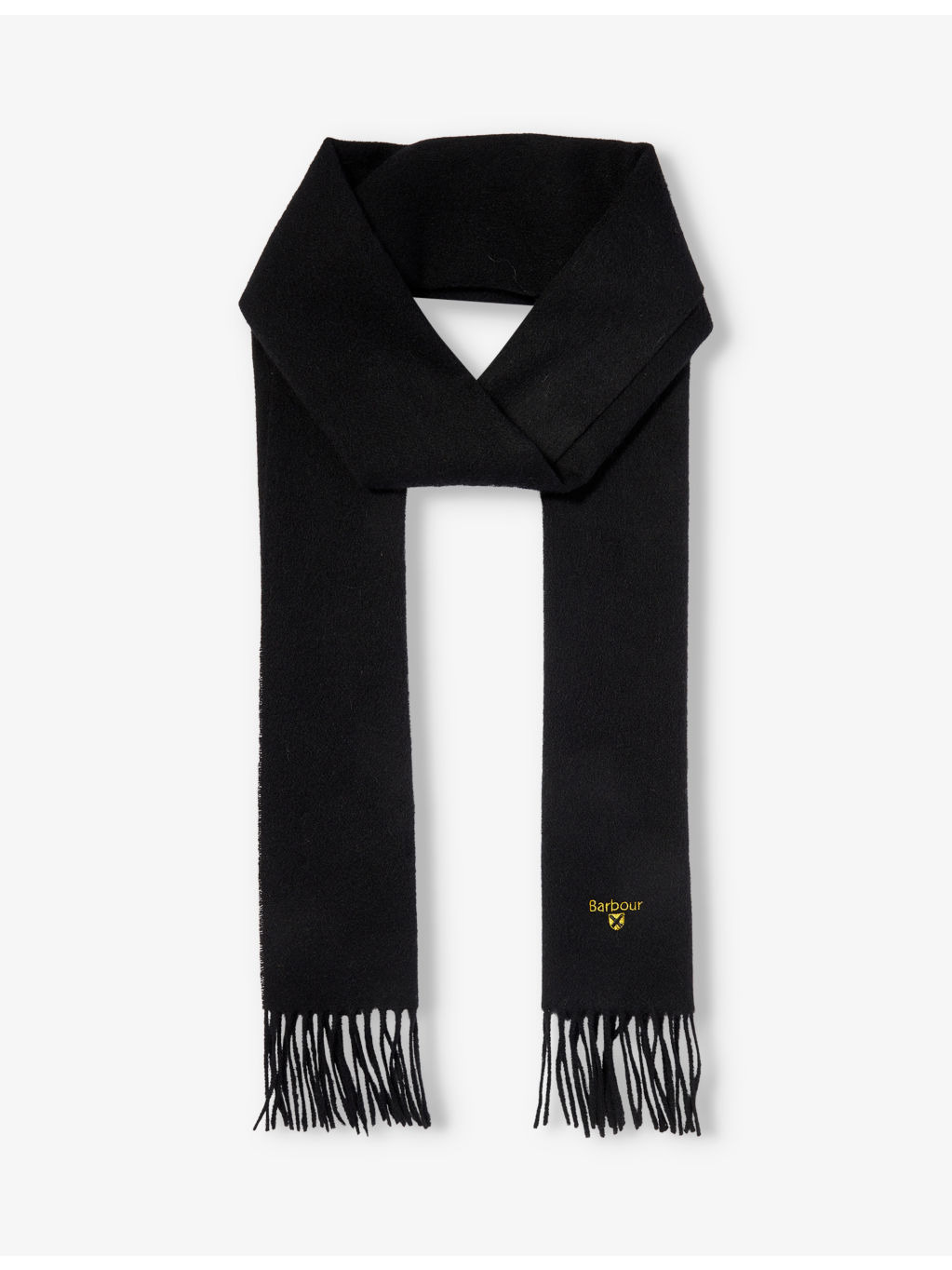 Brushed-texture tasselled-trim wool scarf - 1