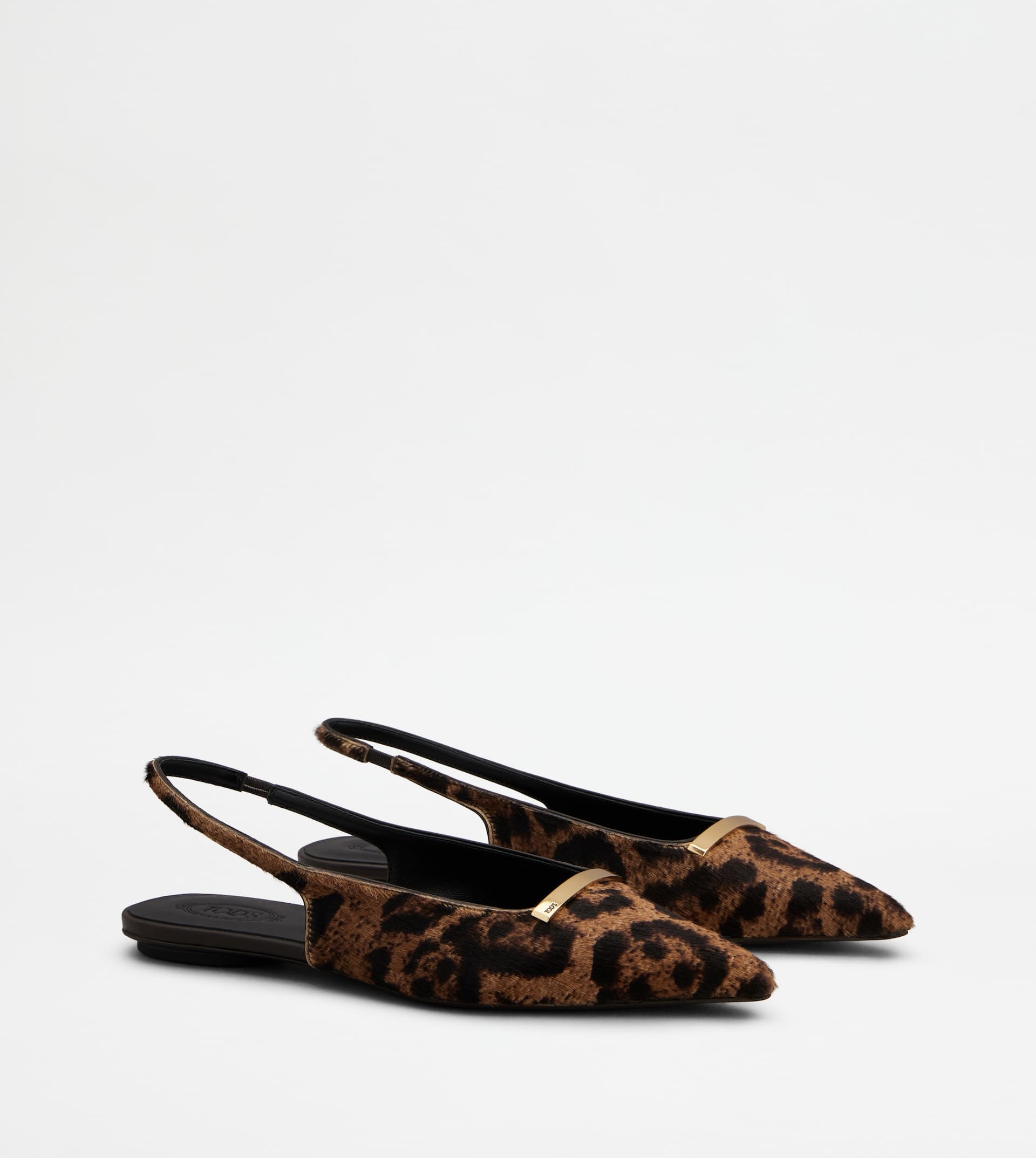 SLINGBACK BALLERINAS IN PONY EFFECT LEATHER - BEIGE - 2