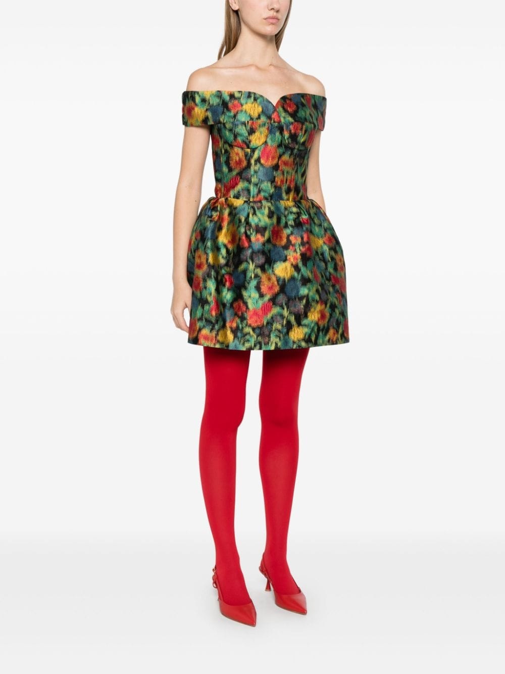 abstract-print mini dress - 3