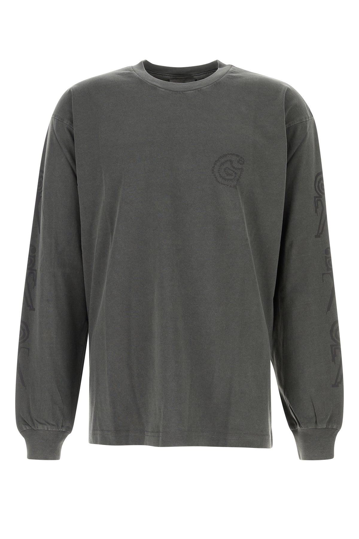 Dark grey cotton L/S Terrestrial T-Shirt - 1