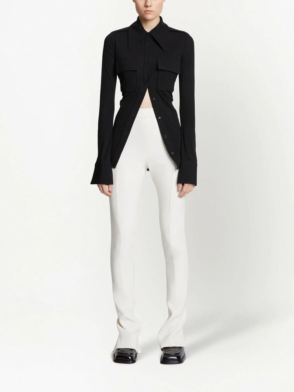 bi-stretch crepe slim trousers - 2