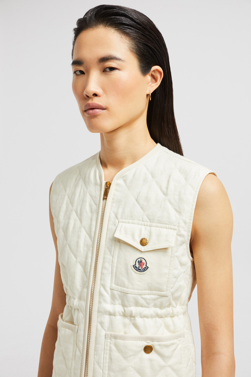 Vigny Diamond-Quilted Padded Linen Vest 4
