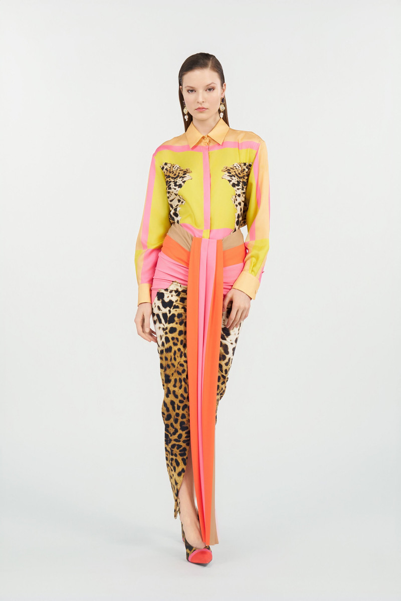 Roberto Cavalli Silk Shirt with Pop Horse Print outlook