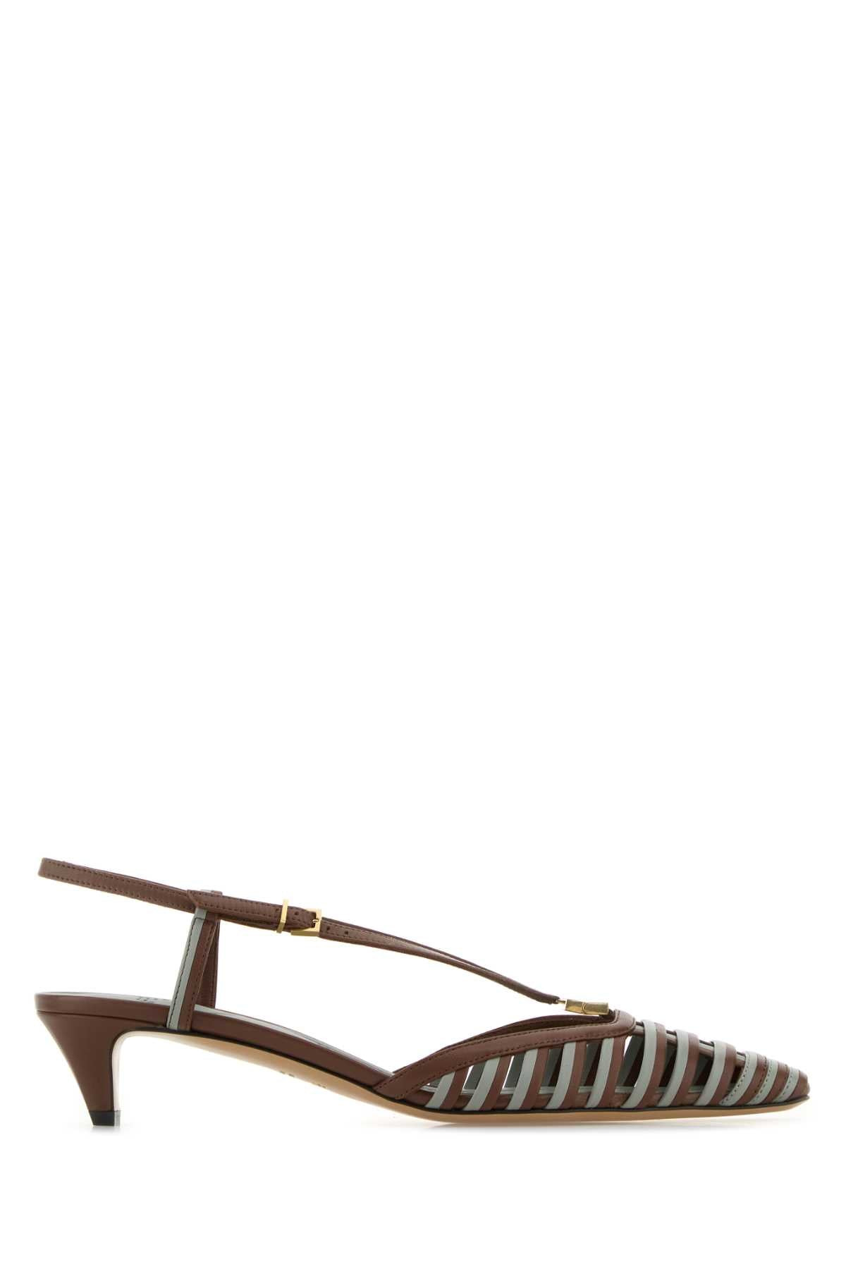 Fendi Women Two-Tone Leather Ffold Pumps - 1