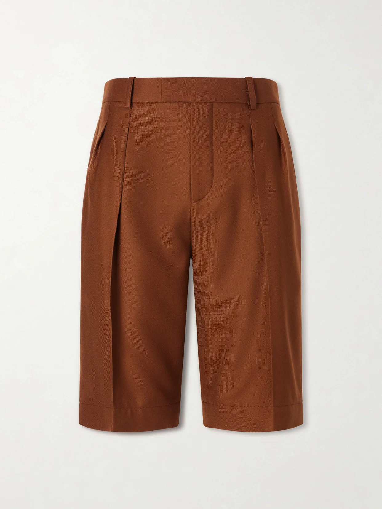 Pleated Cashmere Shorts - 1