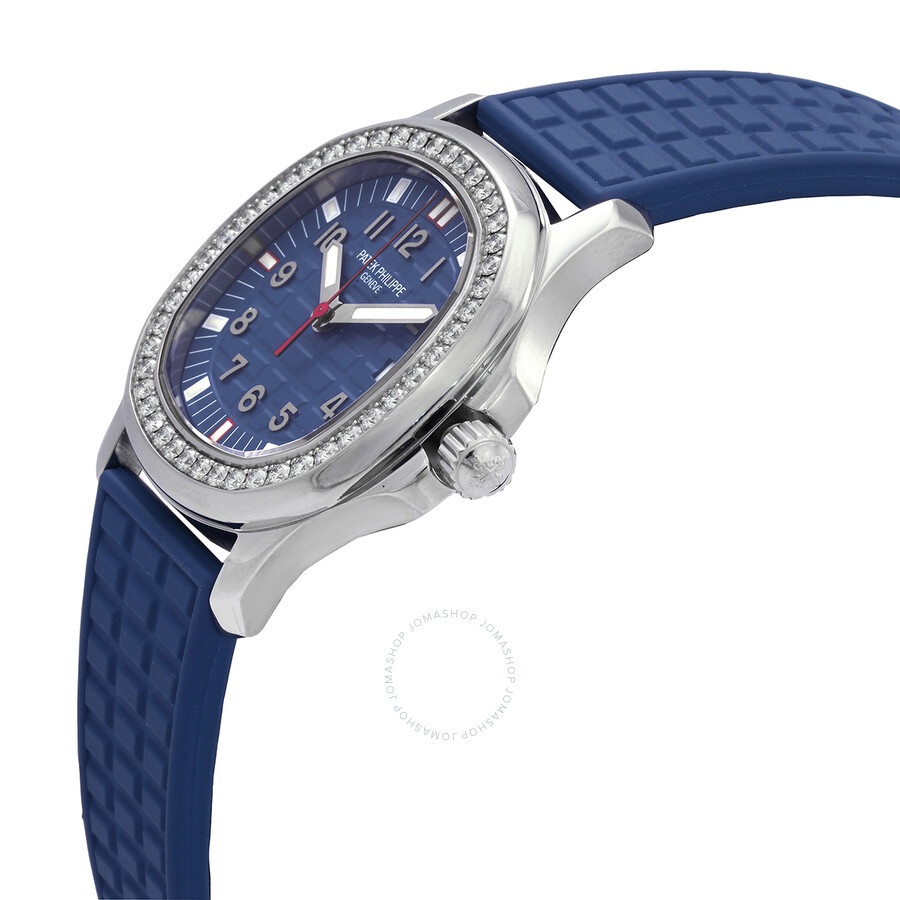 Pre-owned Patek Philippe Aquanaut Quartz Diamond Blue Dial Ladies Watch 5067A-014 - 2