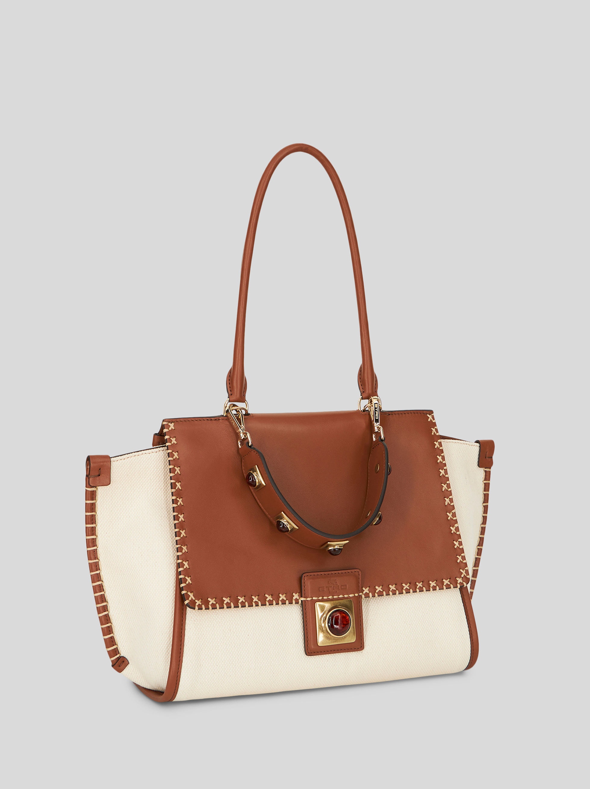 MEDIUM CROWN ME HANDBAG WITH AMBER STONES - 5