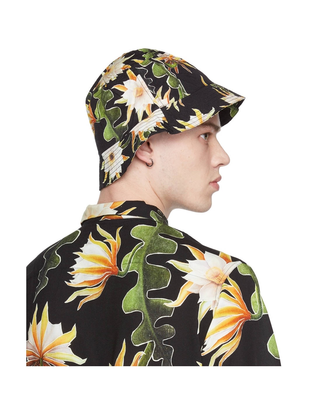 Black Epiphyllum Bucket Hat - 3