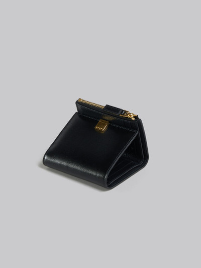Marni BLACK LEATHER TRIFOLD PRISMA WALLET outlook