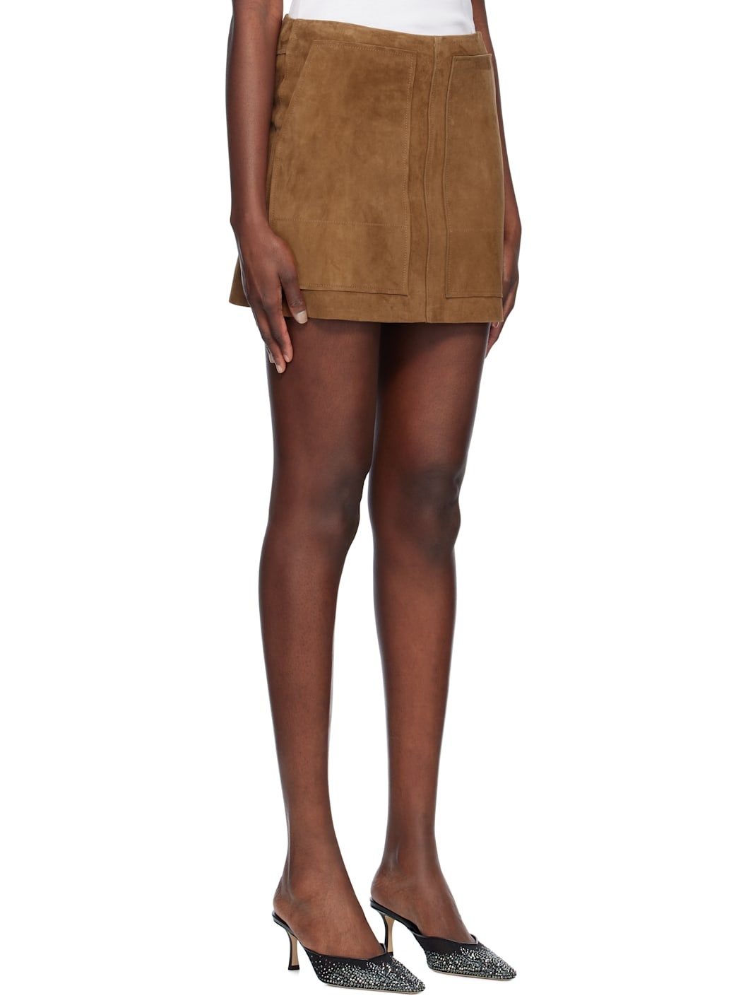 Tan Nyomi Suede Miniskirt - 2