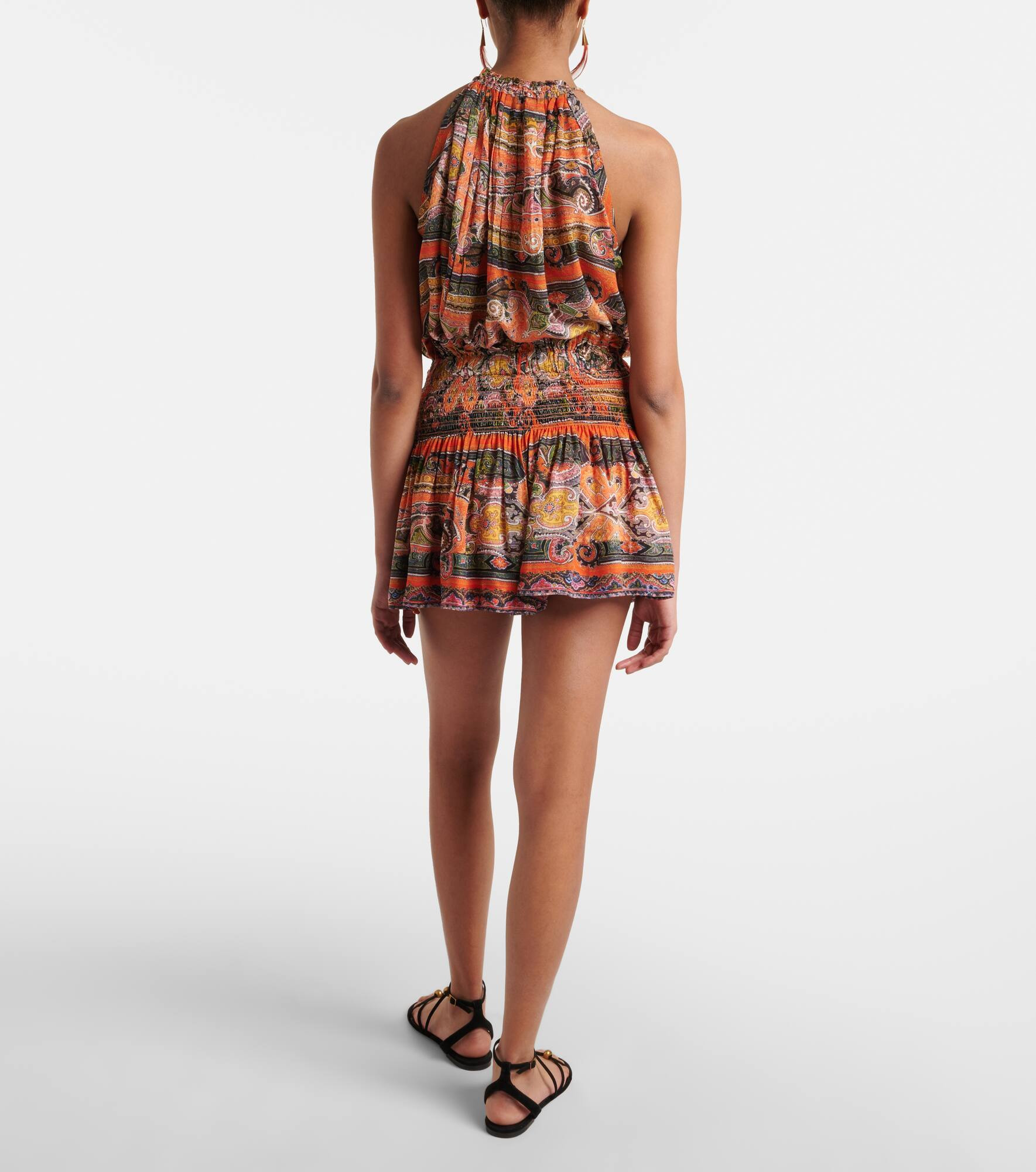 Maelly paisley silk voile wide-leg shorts - 3