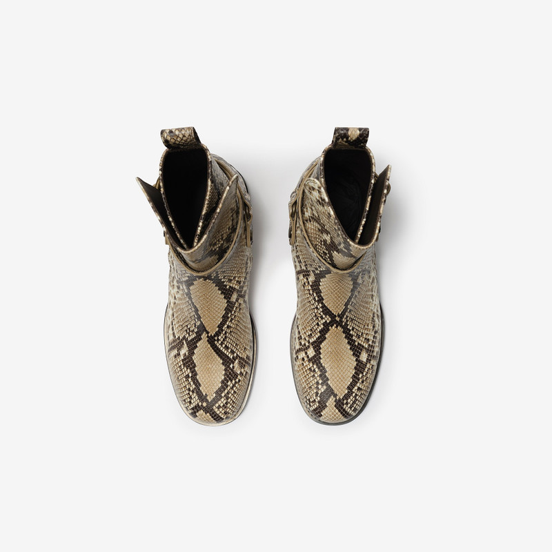 Python-print Leather Ledger Boots​​ 4