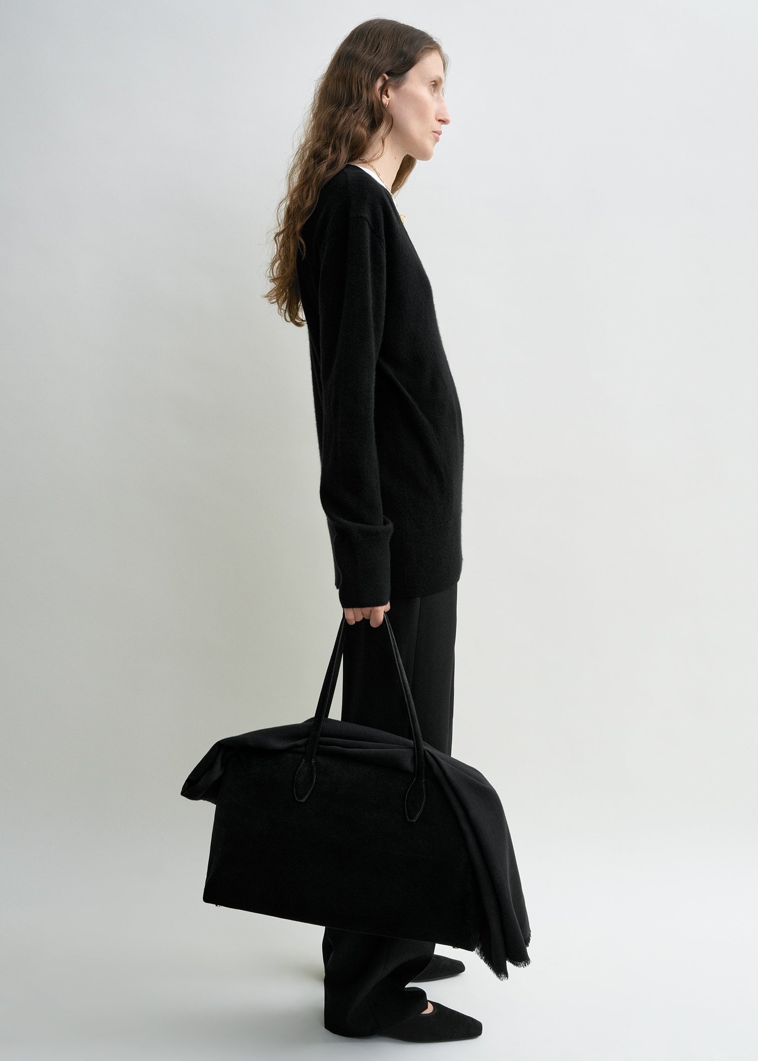 Cashmere V-neck knit black - 3