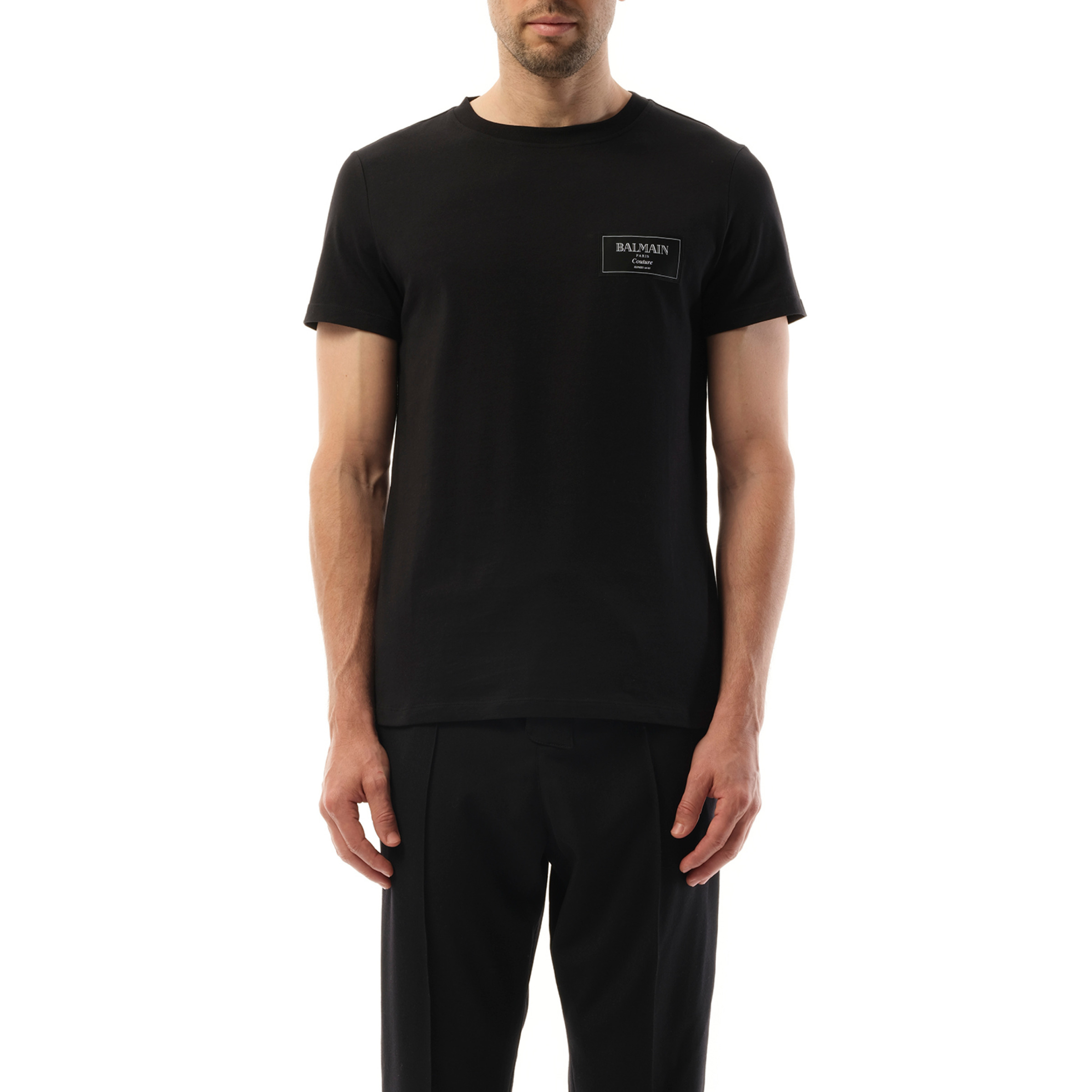 Balmain Couture Label T-Shirt in Black | marais | REVERSIBLE