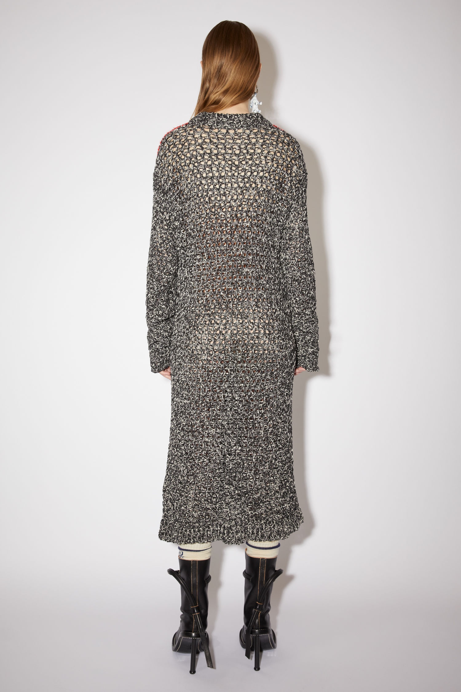 Open-knit dress - Black/white - 3